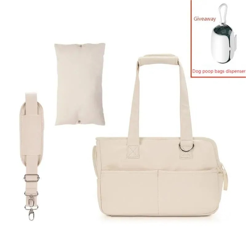 子犬用の小さな犬のキャリーバッグ 犬の散歩用の素敵なショルダーストラップ 1 bag mat and strap 37x17x25cm