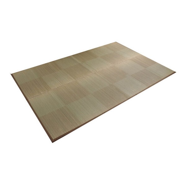 1080390060302 カーペット ござ 日本製 国産 敷詰 ラグ 敷物 ナチュラルスタイル い草 消臭 抗菌防臭 滑り止め 防炎 市松 ブラウン 江戸間3畳(約174×261cm) メーカー直送