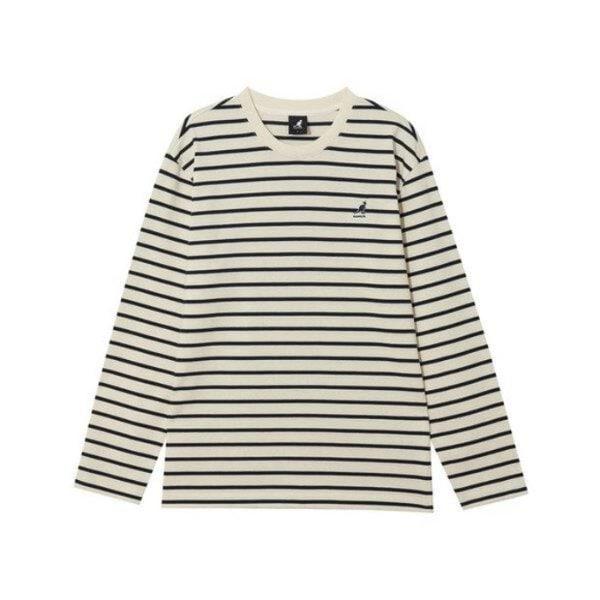 M 長袖Tシャツ CQK KRFC-LT35390IV ストライプ 長袖 Tシャツ 3539 アイボリー 9,007円