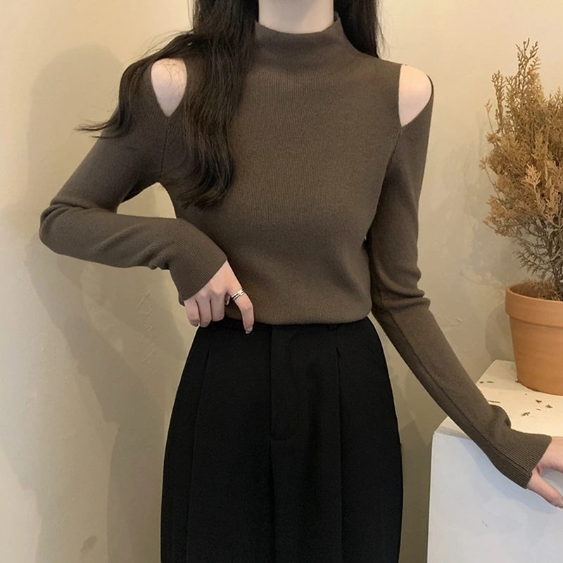 レディース セーター ニット プルオーバー ハイネック トップス ニットセーター 着痩せ 通勤 通学 ベーシック 寒さ対策 オフィスカジュアル 体型カバー おしゃれ かわいい きれい リブニット 長袖