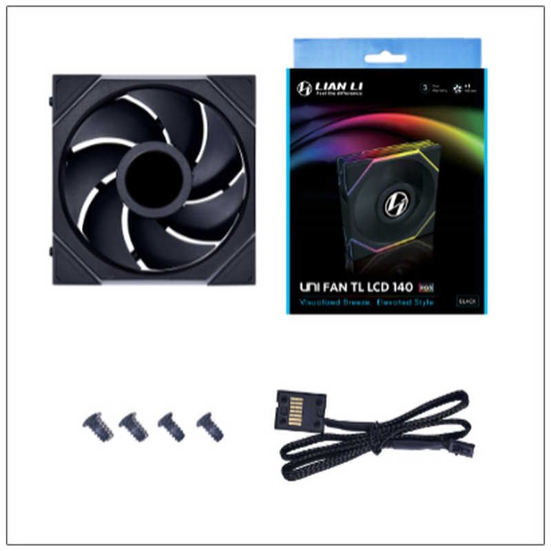 LIANLI　ケースファン ［140mm /1600RPM］ UNI FAN TL LCD 140 BK Single Pack ブラック　UF-TL140-LCD-1B 7,987円