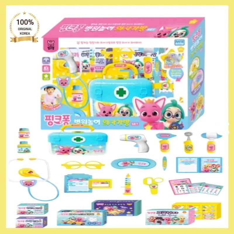 Pinkf0ng ピンクフォン お医者さんごっこバッグセット 子供用 知育玩具 なりきりドクター遊び プレゼント最*適 安全素材 収納バッグ付き リアル体験ごっこ遊びセット 幼児教育人気商品 誕生日ギ
