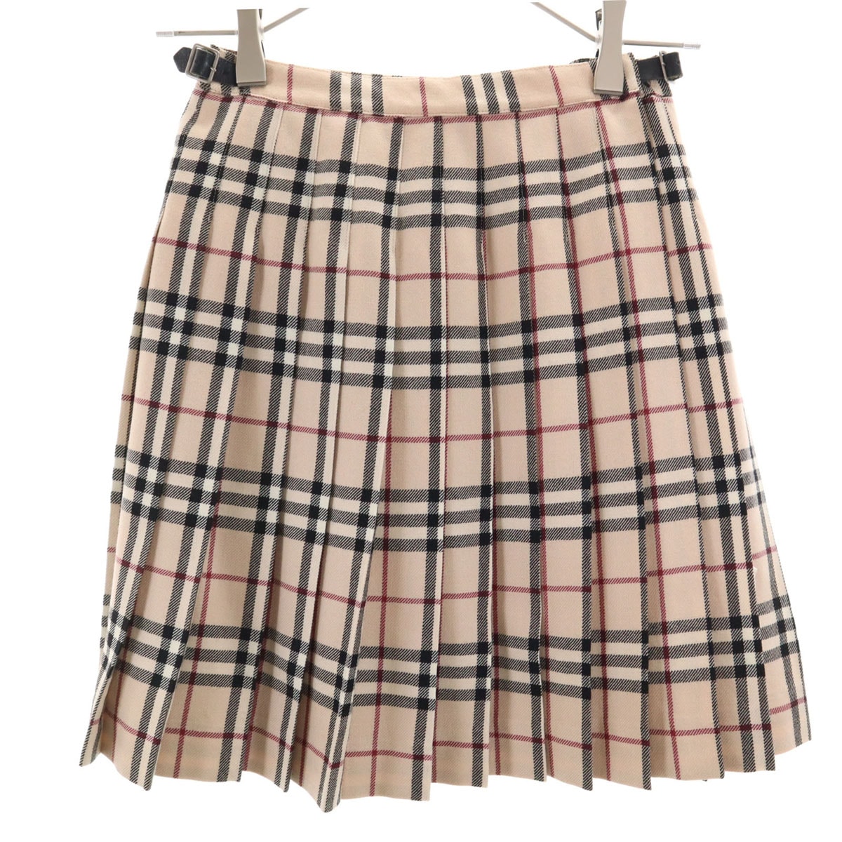 BURBERRY LONDON バーバリーロンドン ノバチェック ミディ丈 プリーツ ラップスカート 160 ベージュ 三陽商会 キッズ 古着