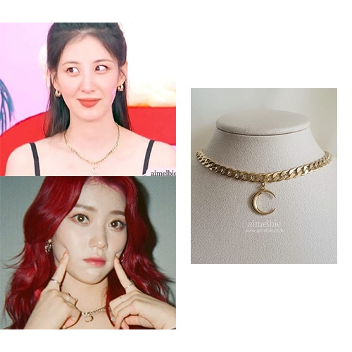[少女時代ソヒョン着用] クレセントムーンボールドチェーンチョーカー(Gold) 韓国ファッションスタイル デイリーアクセサリー SNSで人気