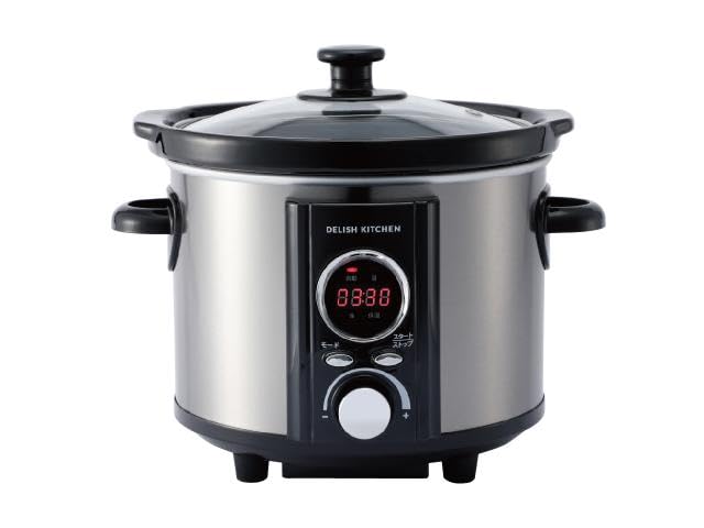 AL COLLE（アルコレ） スロークッカー コトコト煮込みシェフ デリッシュキッチンコラボ ASC-22D 専用レシピ付き 1.7L (シルバー) スロークック 煮込み 低温調理 自動 鍋 調理なべ