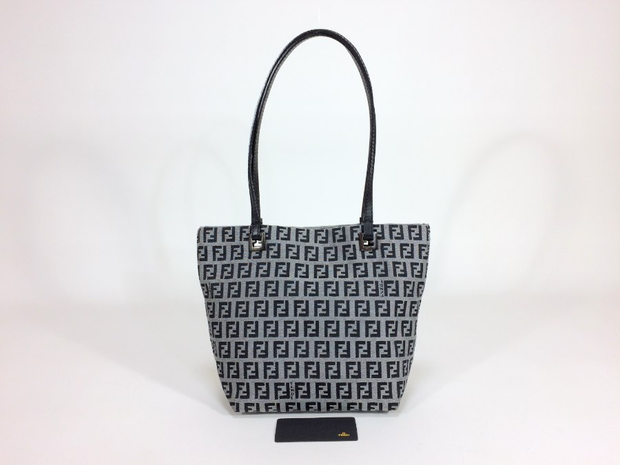 ハンドバッグ ズッキーノ キャンバス ブラックグレー 中古品