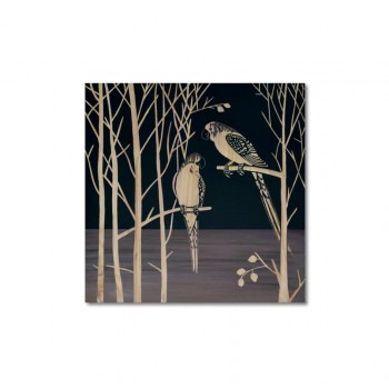 ウッド スカルプチャー アート「パロット オン ザ ツリー」 BK+NP SA-15097