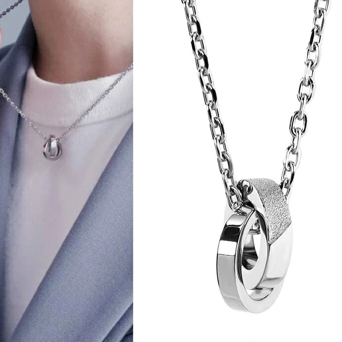 LH-1 SAND ダブルリングネックレス サージカルステンレス316L 金属アレルギー対応 03NE059ASV ステンレスネックレス メンズ 人気