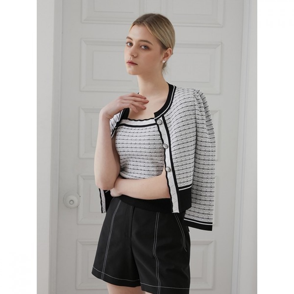 [エゴイスト] カラーポイントメタルミックスカーディガン EN2KG460