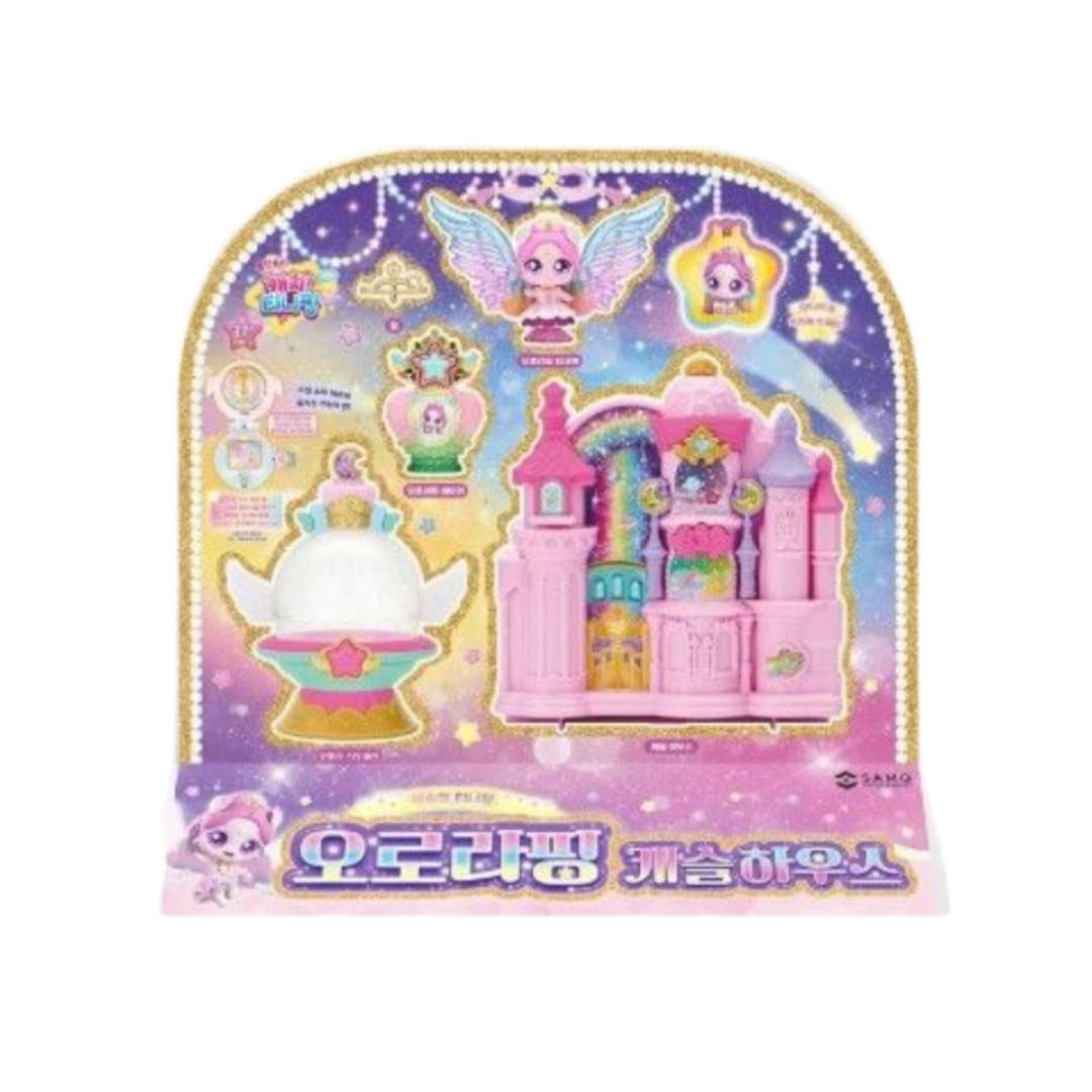 【ティニピン】オーロラピン キャッスルハウス光る お城 ハウスセット お人形付き ごっこ遊び おもちゃ 女の子向け ギフト