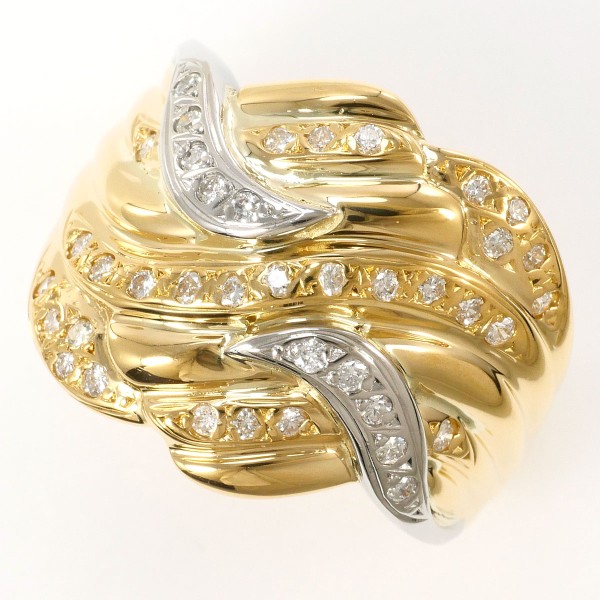 PT850 プラチナ リング 18.5号 ダイヤ 0.35 カード鑑別書 ジュエリー 中古