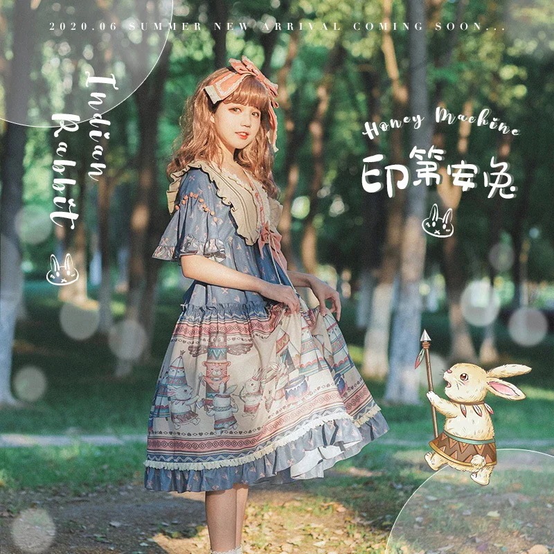 Lolita 二次元 田園風op日常軽lo夏 文化祭 メイド服