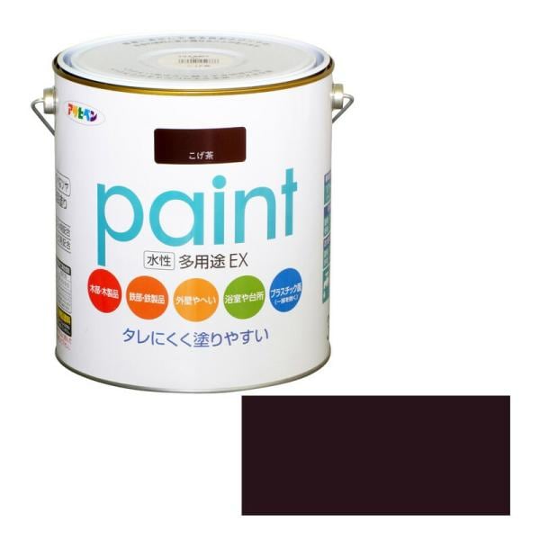 アサヒペン 水性多用途EX 3L コゲチャ 資材 塗料 水性塗料
