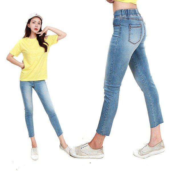 (LK)622デニムウォッシングバンディング/春パンツ 5,511円