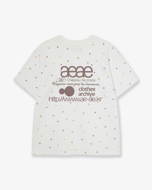 【AEAE】 WEB LOGO COLOR DOT T-SHIRTS [WHITE] 正規品