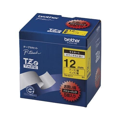 （まとめ買い）ピータッチテープ12mm黄/黒（5個入） TZE-631V 00009845 [x3]