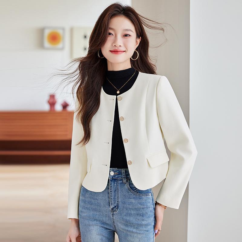 レディース エレガント ショート ブレザー 春秋 ハイエンド カジュアル ファッション ビジネス ワーク ウェア おしゃれ かわいい 長袖 上着