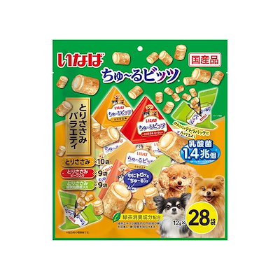 他サイト： いなば ちゅ~るビッツ とりささみバラエティ 12g×28袋 犬用おやつの商品画像