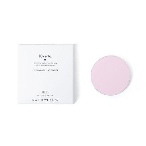 10VE TO(ラブトゥ) UVパウダー SPF50+/PA+++ 10G セミマット UVケア プレストパウダー チャリティー 寄付 無香料 (クリア 本体)