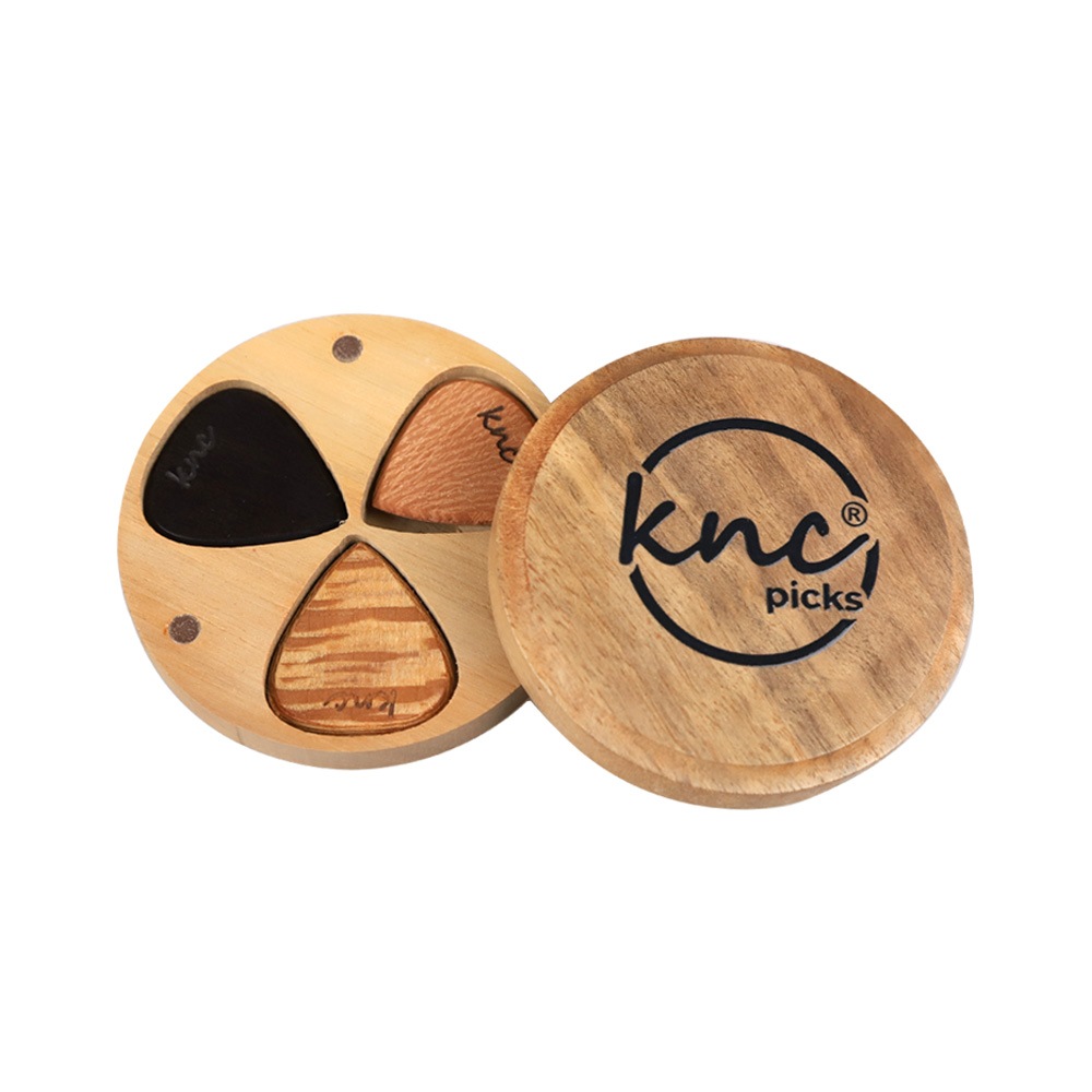手作り ギタースピック エボニー/レースウッド 3枚 木箱入り