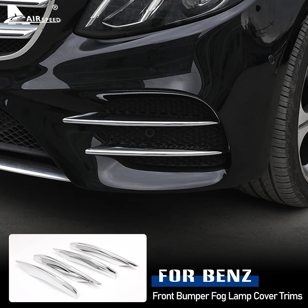 ABSシルバーフォグライトカバー メルセデスベンツ Cクラス W205 Eクラス W213 GLC X253 2016-2021 フロントバンパーグリルスポイラー アクセサリー 輸入品