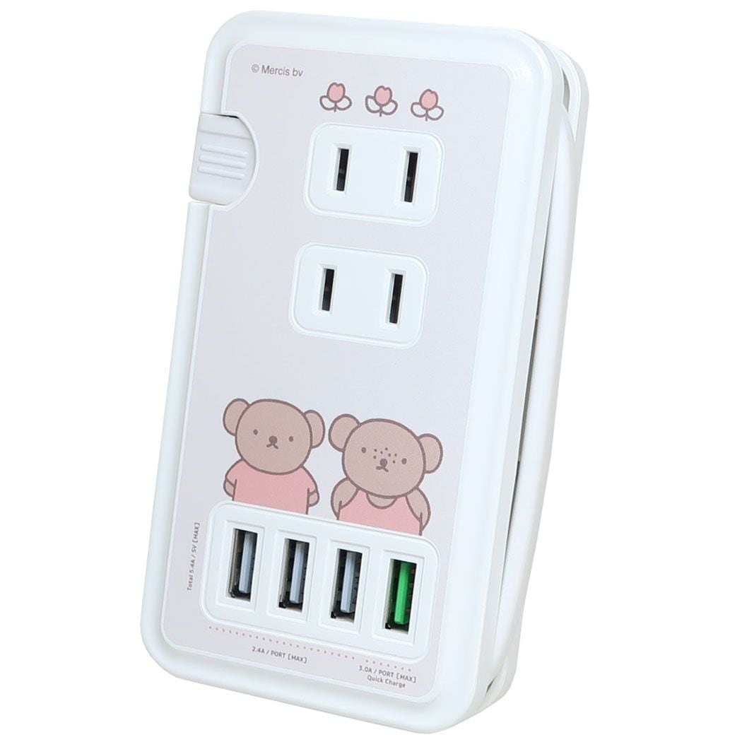 ミッフィー 電源タップ USBポート付きACタップ ボリス&バーバラ ディックブルーナ
