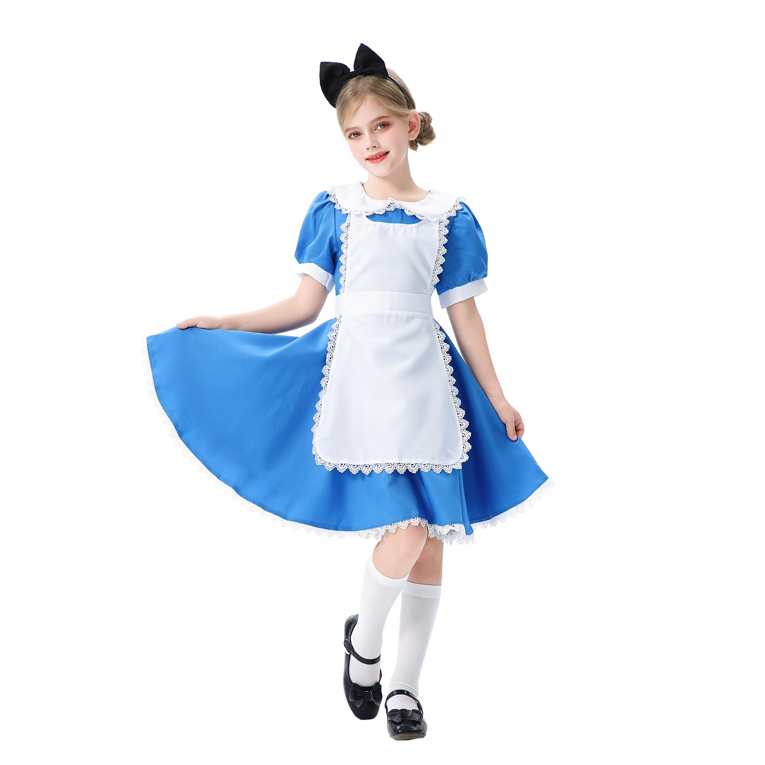 ハロウィン ブルー アリス 子供用 コスチューム メイド コスチューム 子供用 コスチューム ロリ 田園風 カーニバル パフォーマンス ドレス