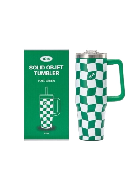 ピクセルグリーン タンブラー 820ml／韓国感性・大容量・おしゃれボトル