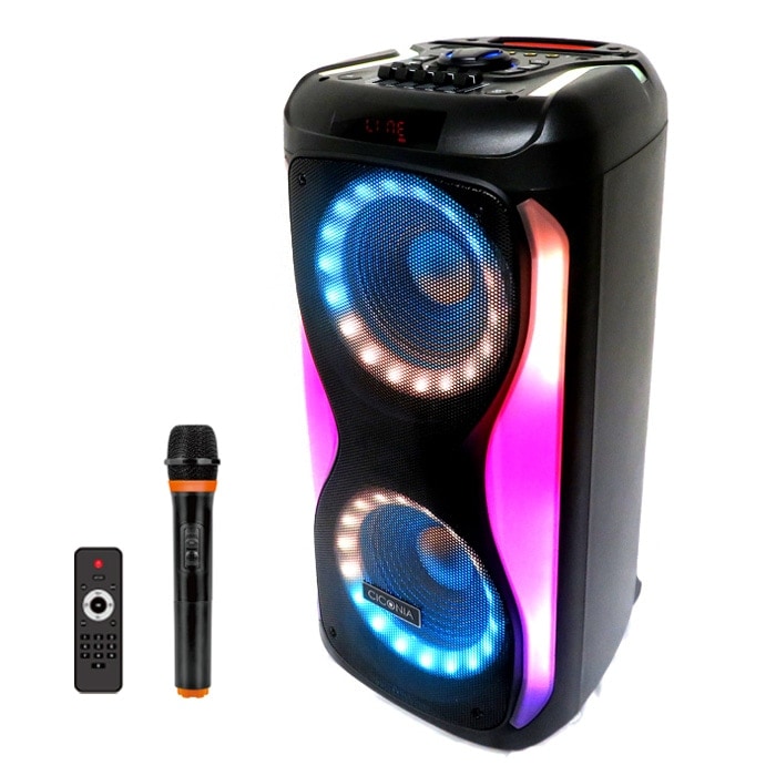 120W LEDパーティースピーカー リモコン ワイヤレスマイク1本付 CTHF-2311F