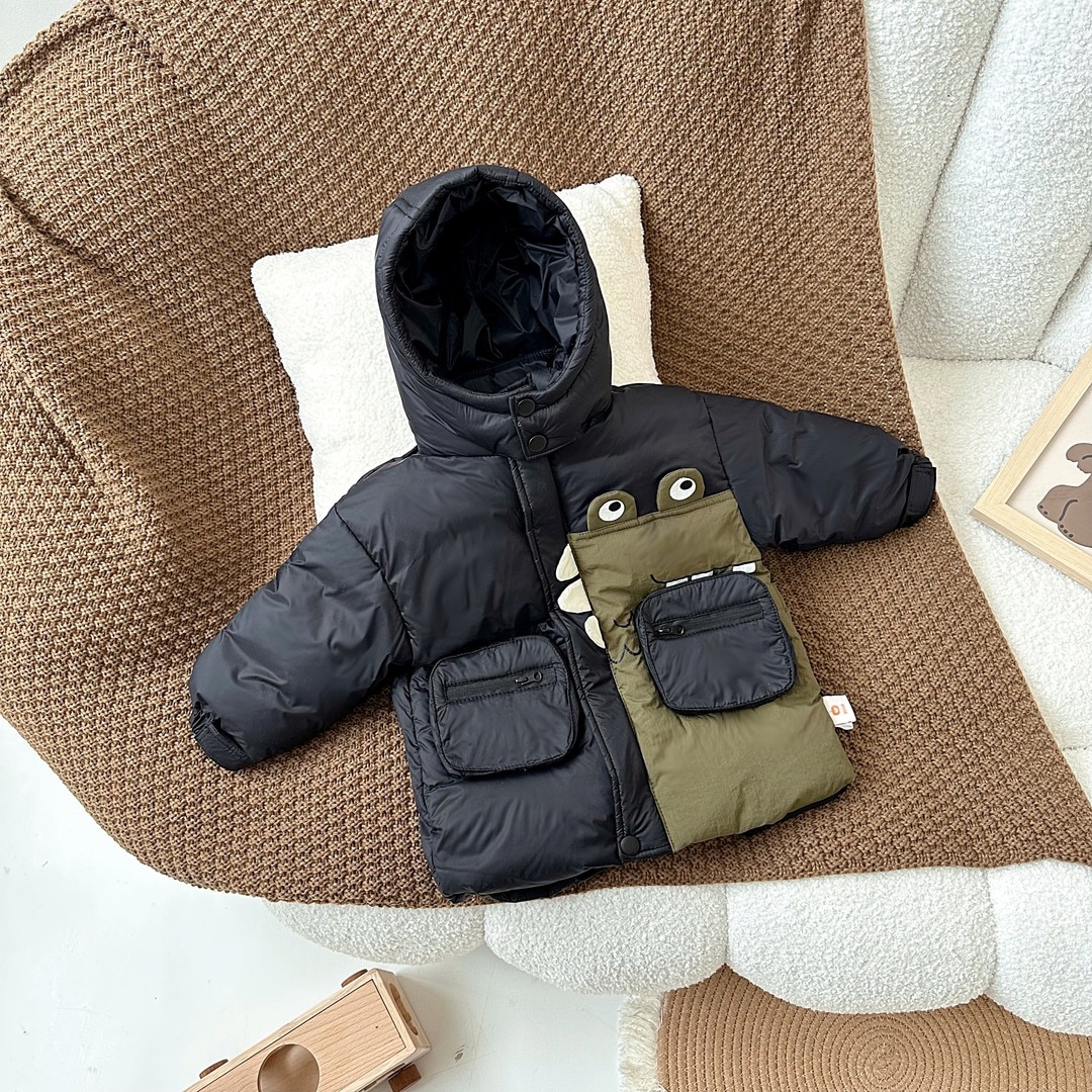 【橘止皮】DW 235250男の子冬ワニ中長90白アヒル羽毛ダウンジャケット