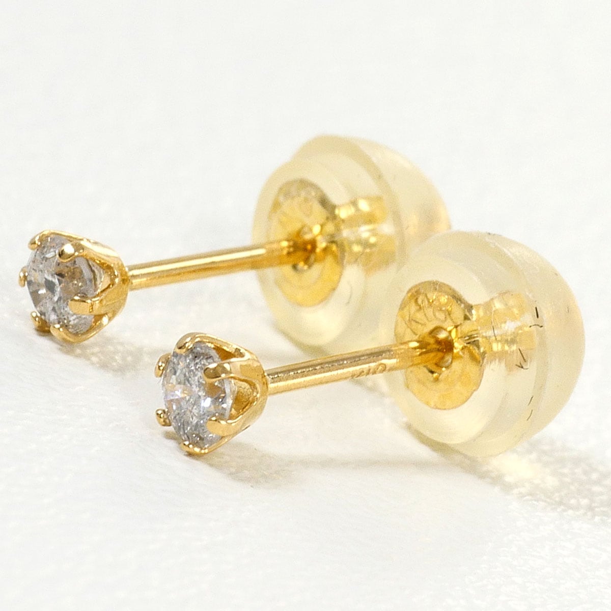K18 18金 YG イエローゴールド ピアス ダイヤモンド 0.05ct 総重量約0.2g ジュエリー 中古