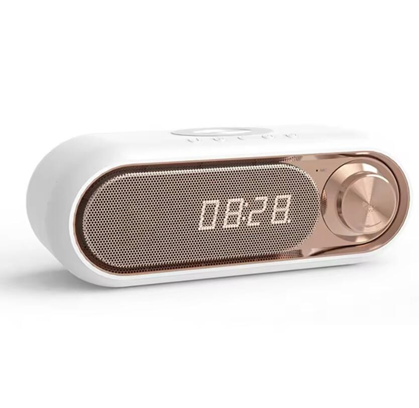 ワイヤレス充電スピーカーLEDディスプレイ付きワイヤレス充電　目覚まし時計　重低音強化　FMラジオ通話機能