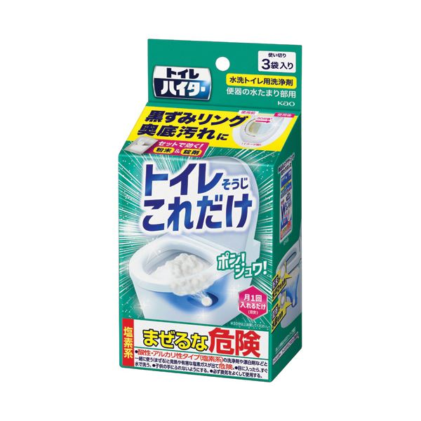 （まとめ） 花王トイレハイター トイレそうじこれだけ 1パック（3袋） [x10セット]