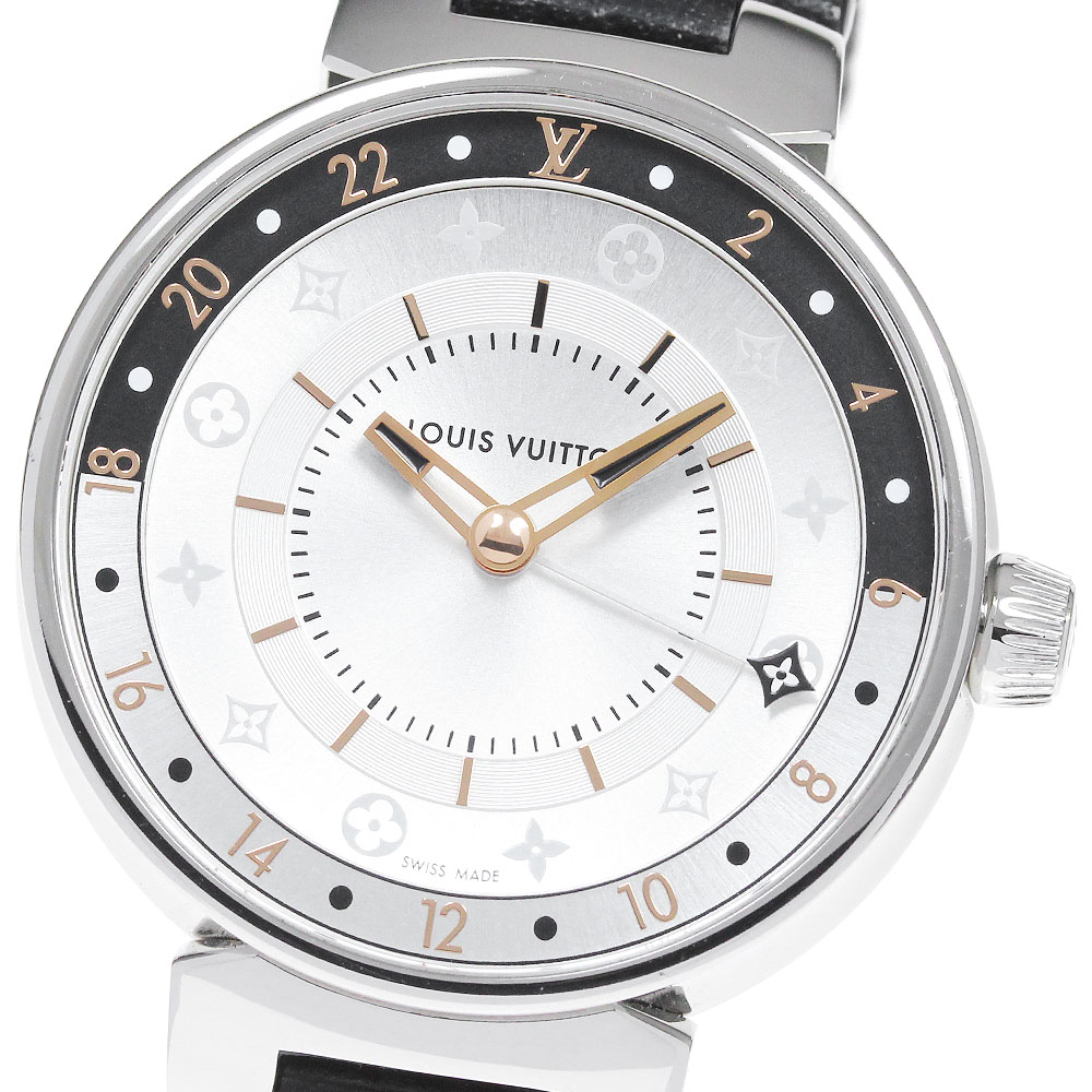 ルイ・ヴィトン LOUIS VUITTON QA104 タンブール GMT クォーツ レディース _828256【中古】