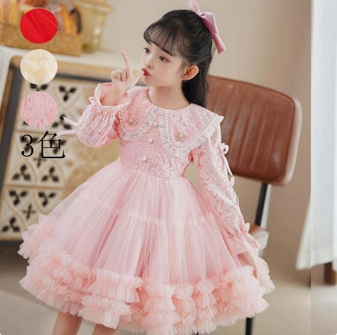 【最安値挑戦】子供ドレス 長袖ワンピース ジュニア 学院風 襟あり 子供服 ワンピース 礼服 キッズワンピース 無地 可愛い 風 キッズ 女の子 お受験 フォーマル 女児 イベント 子供 受験用 秋着