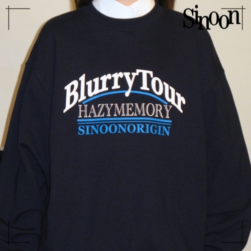 SINOON トレーナー BLURRY TOUR SWEATSHIRT (NAVY)