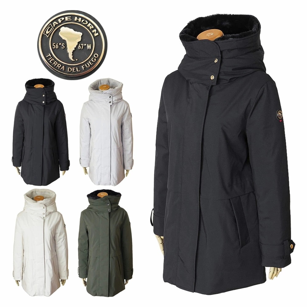 コート レディース REMOTA 52514 ジャケット アウター エコファー付き ミディアム丈