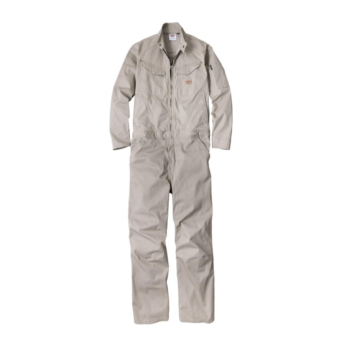 Dickies ヘリンボーンツナギ アッシュ XXL D-916 ディッキーズ 作業着 作業服 つなぎ 長袖 ストレッチ ツナギ