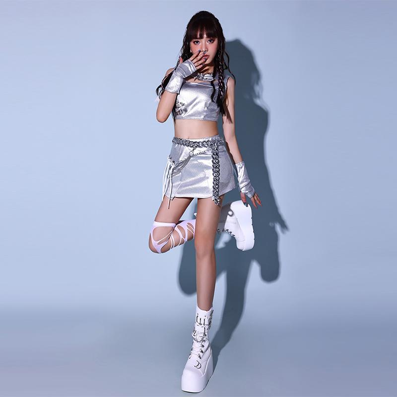 ２点で13o円OFF！【早割り】ダンス衣装 セットアップ 大人 レディース かっこいい ヘソ出し スカートヒップホップ ジャズ ステージ衣装 アイドル衣装 チアダンス 演出服 DSダンス