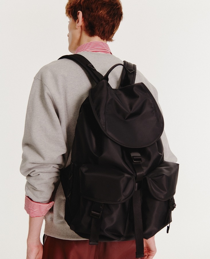 韓国人気[HAHARCHIVE]2POCKET NYLON CARGO RUCK SACK
