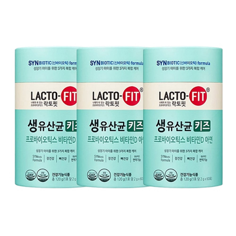 チョングンダン社 健康 生乳酸菌 キッズ 60本入 (120g) x 3個 / 韓国人乳酸菌