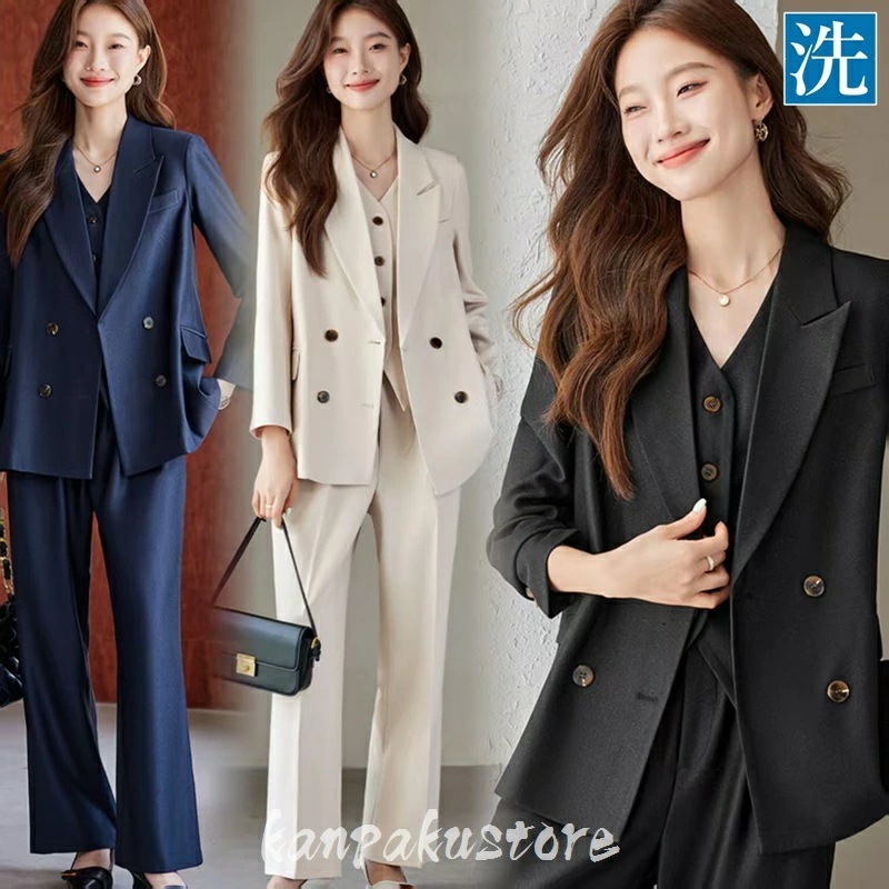 レディース パンツ 3点セット ビジネス 通勤 新卒 セットアップ フォーマルセット 洗える テーラード 大きいサイズ セレモニー ビジネス 入社式 入学式 卒業式 面接 就活 オフィス セット ママ