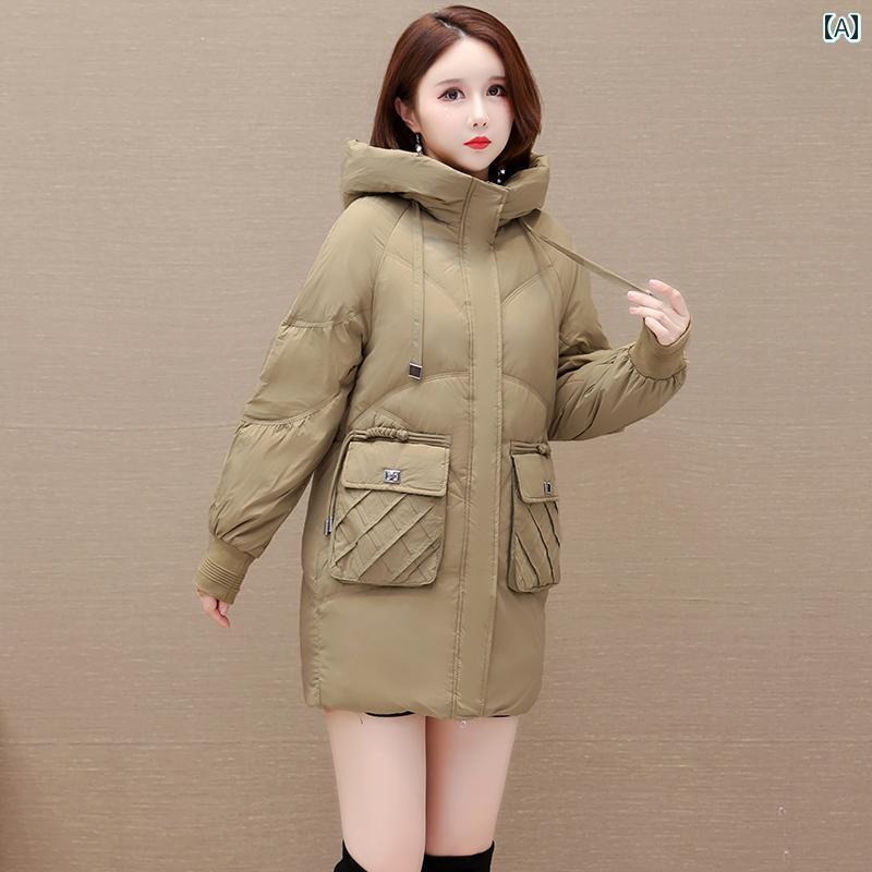 ジャケット ダウンジャケット レディース ミドル丈 フード 暖かい ダウン 冬 大きいサイズ ホワイトダックダウン