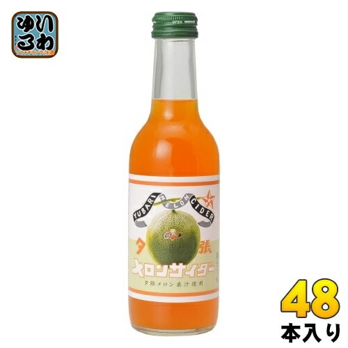 友桝飲料 夕張メロンサイダー 245ml 瓶 48本 (24本入×2 まとめ買い) 炭酸飲料
