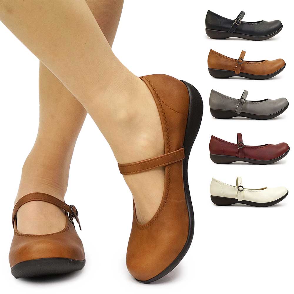 R2361 ワンベルト ローヒール 日本製 レディース パンプス