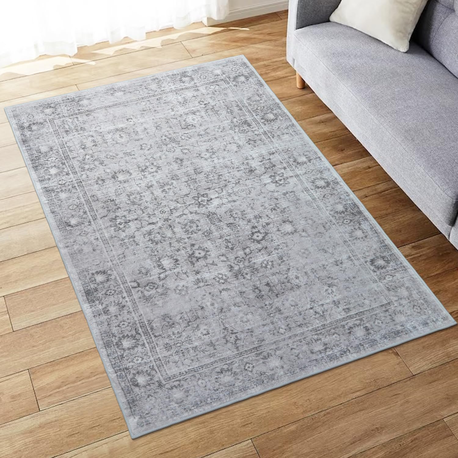 HAOCOO ラグ 洗える 90×150cm オールシーズン適用 ペルシャ風 ラグマット 1畳 ふわふわ おしゃれ 滑り止め 低反発 防ダニ 防臭 軽量 防音マット 室内用 デスクマット ダイニングマ