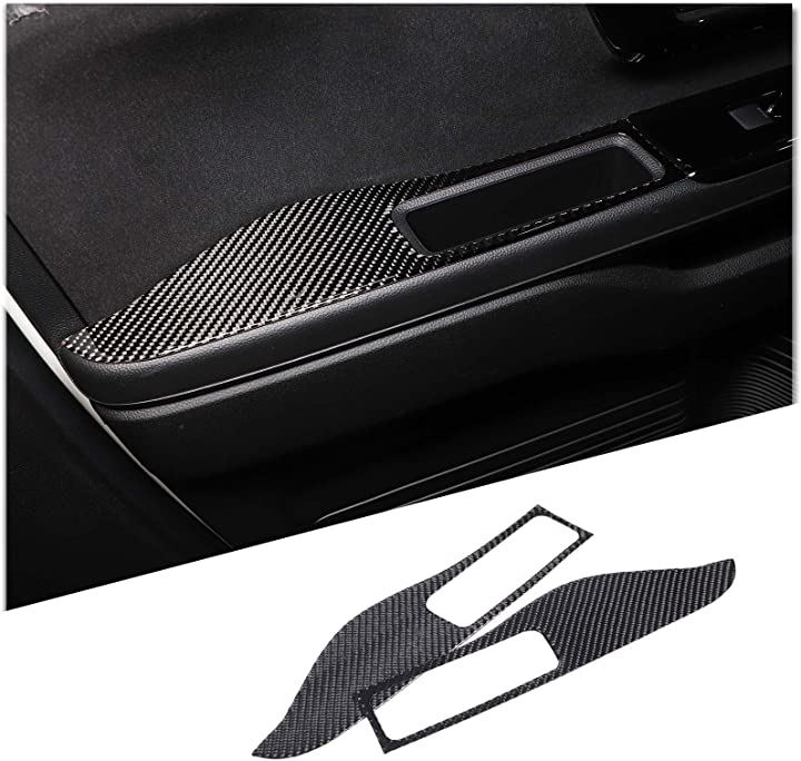 FOR Honda N-BOX 2017-2021年適用 ホンダN-BOX 2018 2019 2020 ホンダN-BOX2017-2021 ドアアームレスト( 黒-ケーボン繊維)