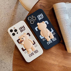 Tpu ケース iphone 14 13 12 11 Pro Max Se 7 8 Plus Xr X Xs Max 携帯iphoneケース かわいいテッドベアカップルモデルシリコンスマート