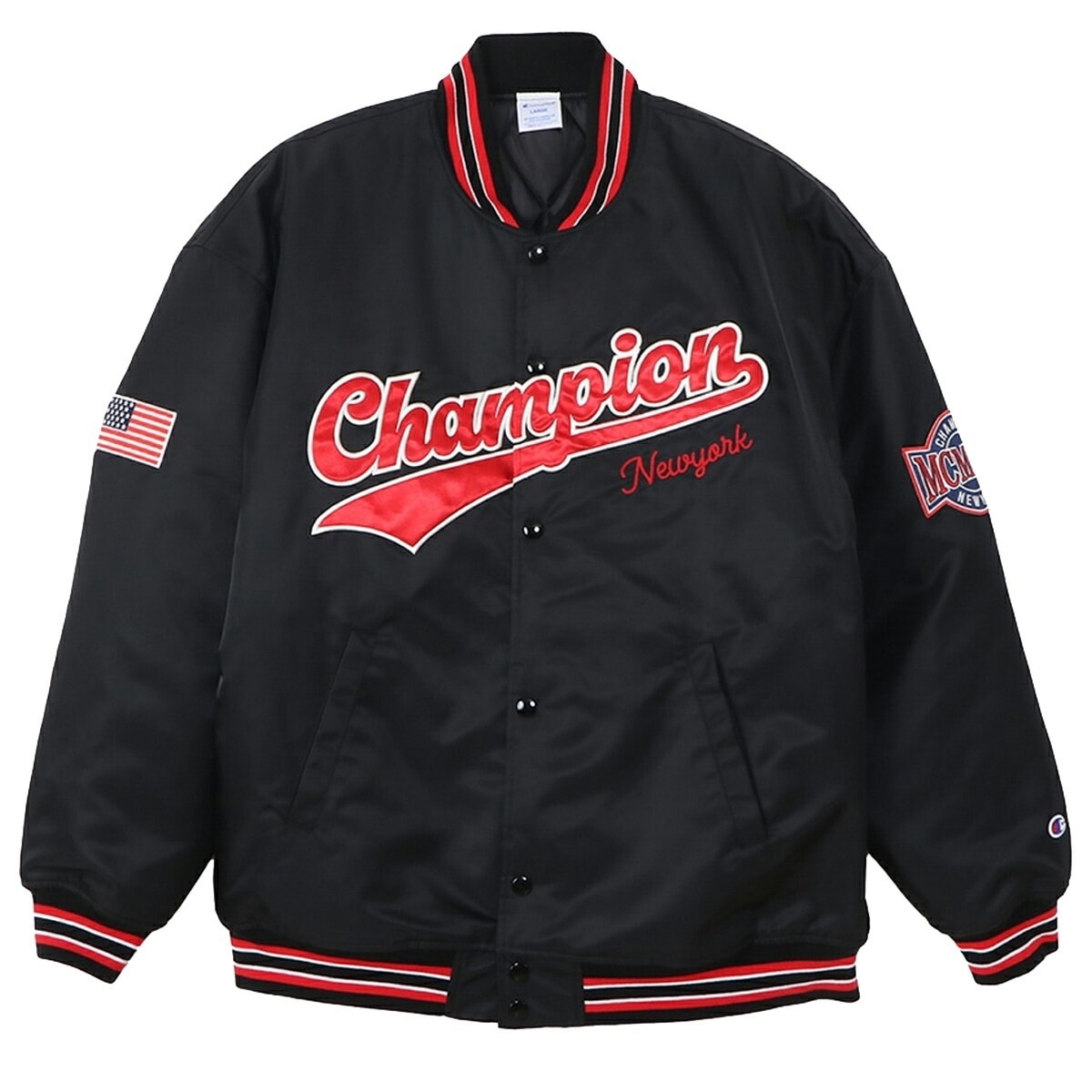 アクションスタイル スナップジャケット ブラック スタジアムジャンパー スタジャン ナイロンサテン c3-a621 18,150円