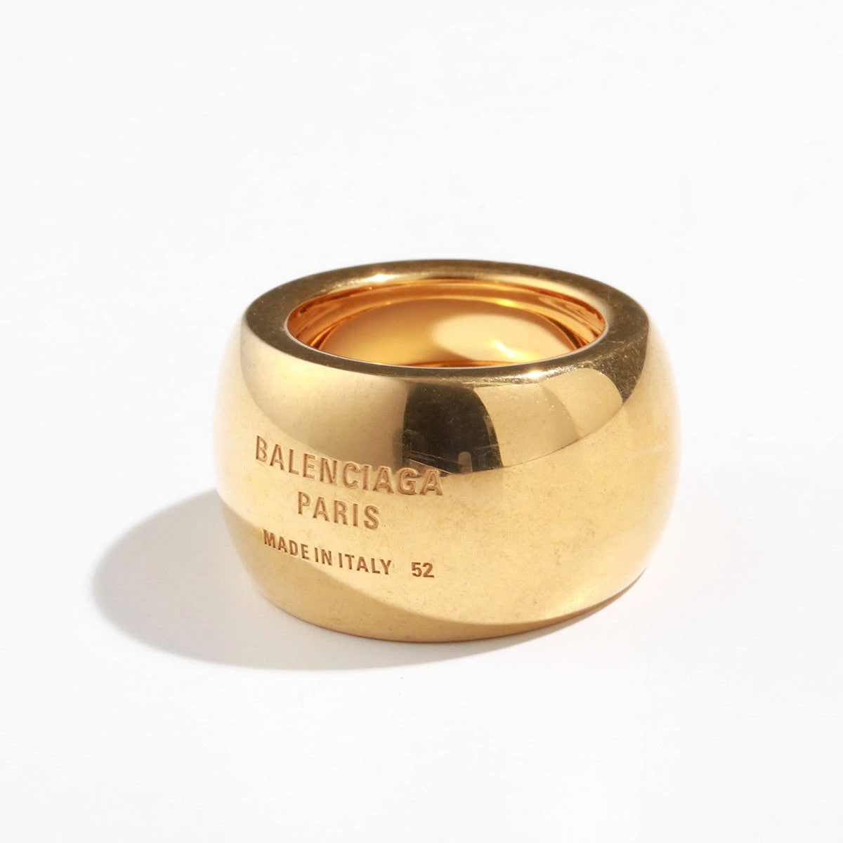 BALENCIAGA バレンシアガ リング PLATED RING 792840 TZ99G レディース ブラス 刻印ロゴ 指輪 アクセサリー 0705